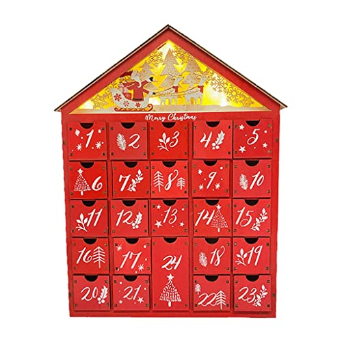 Weihnachten Adventskalender aus Holz mit 24 Schubladen 30x6,3x39cm 15 "H von Amagogo