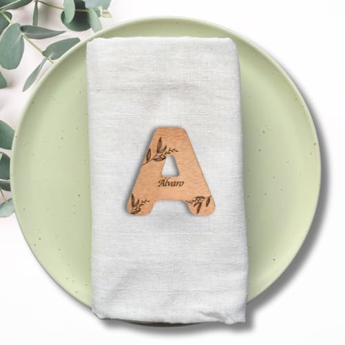 Dekorative Holzbuchstaben, Markasiten, Hochzeit, mit Magnet, Hochzeitsdetails für Gäste, personalisierbare Holznamen für originelle Tischdekoration bei Hochzeiten, Taufen, Kommunion (Buchstaben) von Amaisso