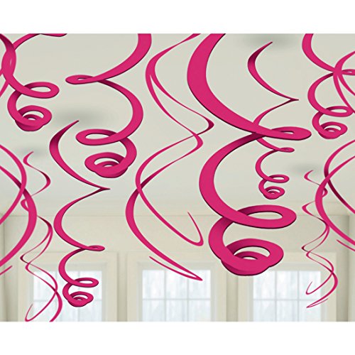 Amakando Dekospiralen 55,8 cm Hängedeko 12 Stück Deko Spiralen Partydeko pink Dekoration Spirale Partyartikel Spiralhänger Mottoparty Motto Party Accessoires Partydekoration Hängedekoration von Amakando