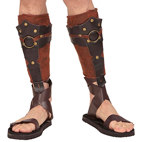 Amakando Gladiator Schienbeinschützer Mittelalter Kleidung Knieschoner Krieger Beinschutz Gladiatoren Rüstung Antike Achilles Spartakus Kostüm Römer Schienbeinschoner von Amakando