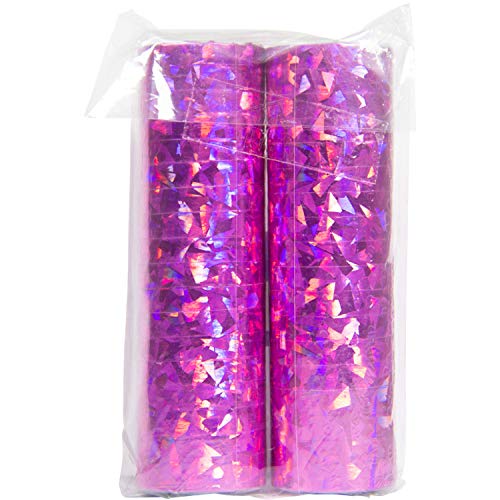 Amakando Glitzernde Luftschlangen im 2er Set/Magenta 4 m/Metallic Party Streamers als Geburtstagsdeko/Perfekt geeignet zu Geburtstage & Silvester von Amakando