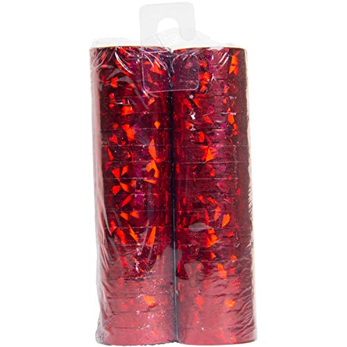 Amakando Glitzernde Luftschlangen im 2er Set/Rot 4 m/Metallic Party Streamers als Geburtstagsdeko/Perfekt geeignet zu Geburtstage & Silvester von Amakando