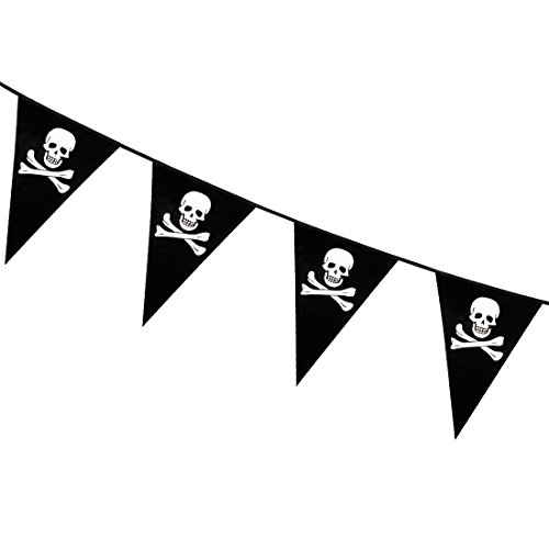 Amakando Partykette Totenkopf Halloween - 6 m - Wimpelkette Pirat Wanddekoration Geburtstagsparty Maritim Partydekoration Piratengeburtstag Hängedekoration Piratenfest Wimpelkette Pirat von Amakando