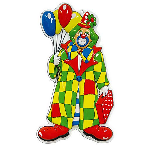 Amakando Witziges Wandbild Clown mit Ballons / 60 cm/Narren Wanddekoration Zirkusclown/EIN Blickfang zu Karneval & Fastnacht von Amakando