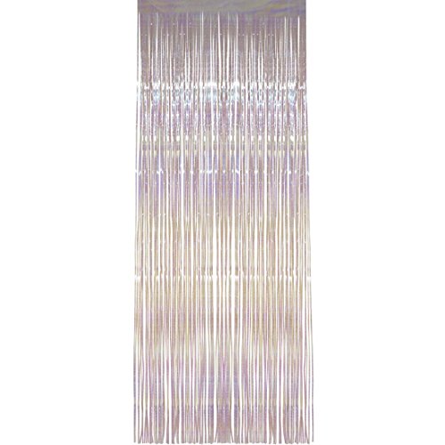 Amakando glitzernder Fransenvorhang Schimmernder Fadenvorhang 91 x 244 cm Folienvorhang Lametta Vorhang Lamettavorhang Tür Türdekoration Eventdeko Türvorhang Fäden von Amakando