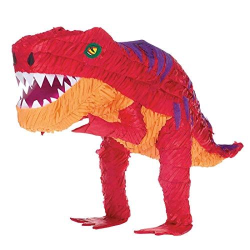 Aufregende Dino-Pinata zum Zerschlagen/Rot 55,8x25,4x19cm / Saurier-Partyspiel zum Befüllen mit Süßigkeiten/Wie geschaffen zu Kindergeburtstag & Kinderfest von Amakando