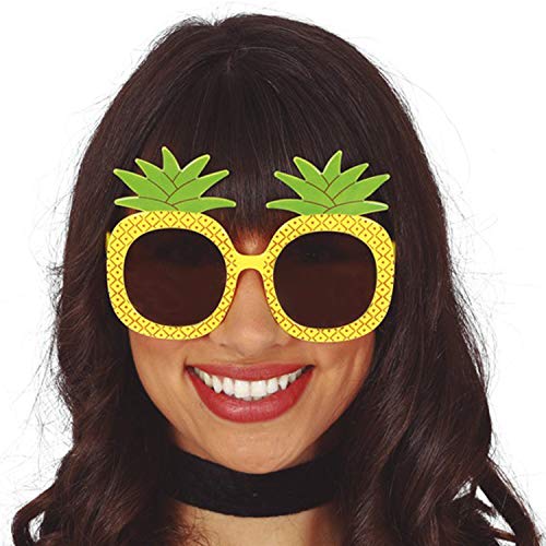 Witzige Ananas Brille für Erwachsene/Gelb-Grün/Hawaii Funbrille mit Früchten/EIN Highlight zu Fasching & Karneval von Amakando