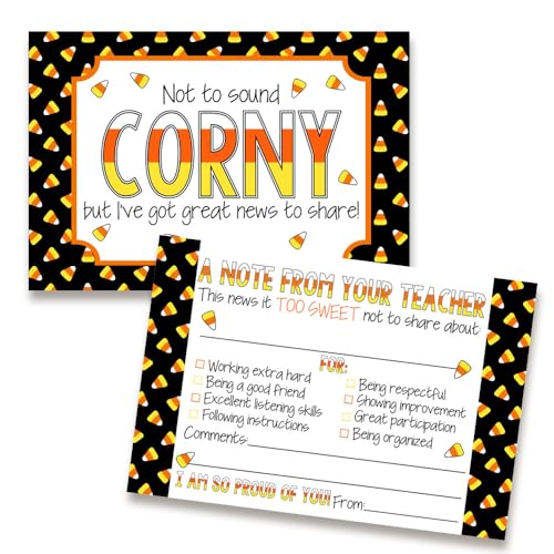 Amanda Creation Halloween Teacher Mail! Süße Candy Corn Happy Mail für Schüler – 30 Postkarten, 10,2 x 15,2 cm, Corny Nachrichten zu Brag Cards Bulk Positive Notes to Send Home to Parents Mailbox von Amanda Creation