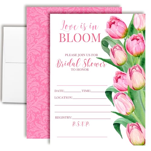 AmandaCreation Einladungskarten für Brautparty, Motiv "Love is in Bloom", 20 Stück, 12,7 x 17,8 cm, mit Umschlägen, für den Garten, Frühling, Hochzeit, Dusche AmandaCreation Einladungskarten für Brautparty, Motiv "Love is in Bloom", 20 Stück, 12,7 x 17,8 cm, mit Umschlägen, für den Garten, Frühling, Hochzeit, Dusche von Amanda Creation