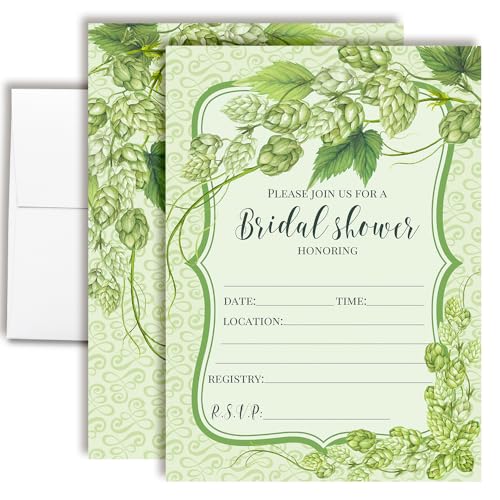 AmandaCreation Einladungskarten für Brautpartys, 12,7 x 17,8 cm, mit Umschlägen, Botanisches Design, Hochzeitseinladungen, 20 Stück AmandaCreation Einladungskarten für Brautpartys, 12,7 x 17,8 cm, mit Umschlägen, Botanisches Design, Hochzeitseinladungen, 20 Stück von Amanda Creation