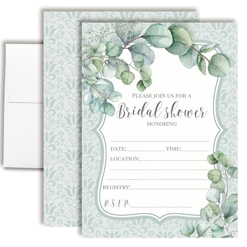 AmandaCreation Einladungskarten für Brautpartys, 20 Stück, 12,7 x 17,8 cm, mit Umschlägen, Botanische Hochzeitseinladungen AmandaCreation Einladungskarten für Brautpartys, 20 Stück, 12,7 x 17,8 cm, mit Umschlägen, Botanische Hochzeitseinladungen von Amanda Creation