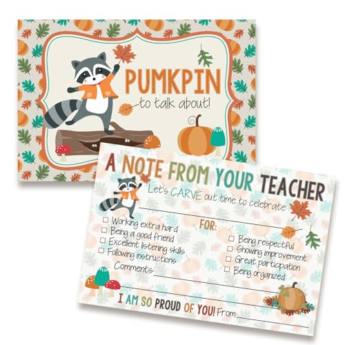 Postkarten mit Aufschrift "Fall Teacher Mail! Cute Hello Pumpkin Happy Mail for Students", 10,2 x 15,2 cm, zum Ausfüllen, Nachrichten zu Buzz about Brag Cards Bulk Positive Notes to Send Home to von Amanda Creation