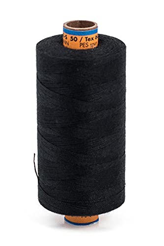 Amann Nähgarn - Stärke 50 - Nähmaschinengarn - 500m - Universalgarn - 100% Polyester (Schwarz) von Amann