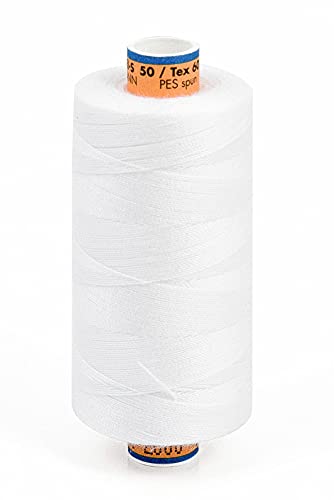 Amann Nähgarn - Stärke 50 - Nähmaschinengarn - 500m - Universalgarn - 100% Polyester (Weiss) von Amann