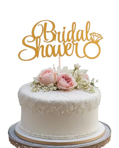 Brautdusche Gold Cake Topper - Ideales Geschenk für die zukünftige Braut Kuchendekoration, Hochzeitsfeier Dekoration für Feiern von AmarYYa