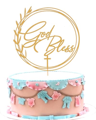 Goldener Glitzer Gott Segen Kuchen Topper - Erstkommunion Kuchen Dekoration Kranz Taufe Kuchen Topper Religiöse Party Kuchen Dekoration von AmarYYa