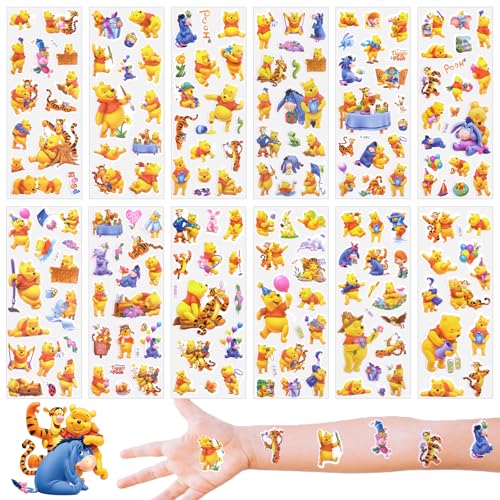 Puffy Aufkleber für Kinder, 12 Blätter 3D Kawaii Anime Sticker Wasserdicht Sticker Set für DIY Kunsthandwerk Fotoalbum Scrapbook Laptop Mädchen Party Kindergeburtstag Gastgeschenke 3 4 5 6 jährige von Amazluck