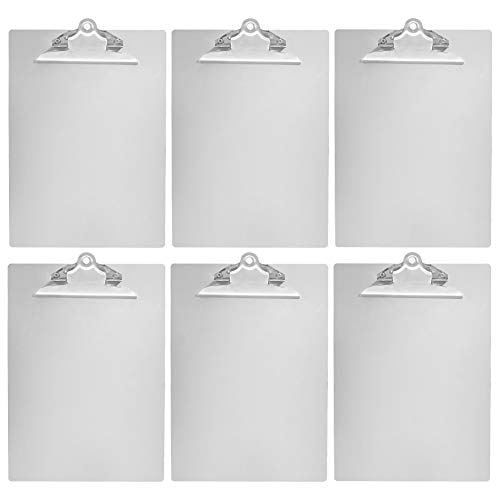 Amazon Basics Klemmbrett, Aluminium, US-Letter-Format, Standard-Klemme, 6Stück, Silber von Amazon Basics