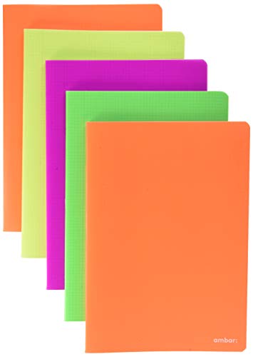 5 x Cuad Heftklammern PP A4 48H 90G Neon 4 mm von Ambar