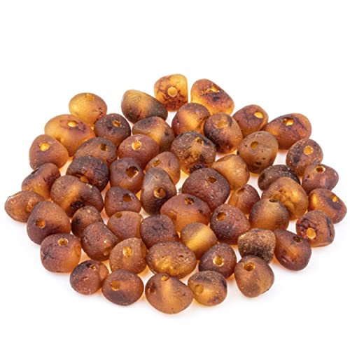 Bernstein Perlen im Barock-Stil - Poliert und Roh 100% Naturliche Baltischen Harz Stein 5–6 mm Lose mit Locher Mehrere Farben – Amber Culture von Amber Culture