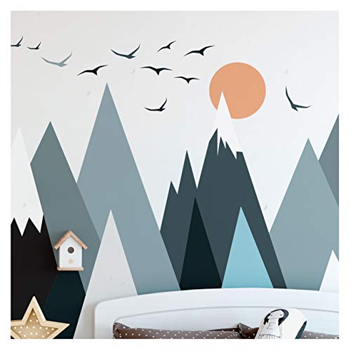 Ambiance-Aufkleber Skandinavische Parka Mountains Wandtattoos, DIY-Wohnkultur, abziehbare Aufkleber zum Abziehen und Aufkleben, wasserdichte und selbstklebende Wandkunst - 60 x 115 cm von Ambiance Sticker