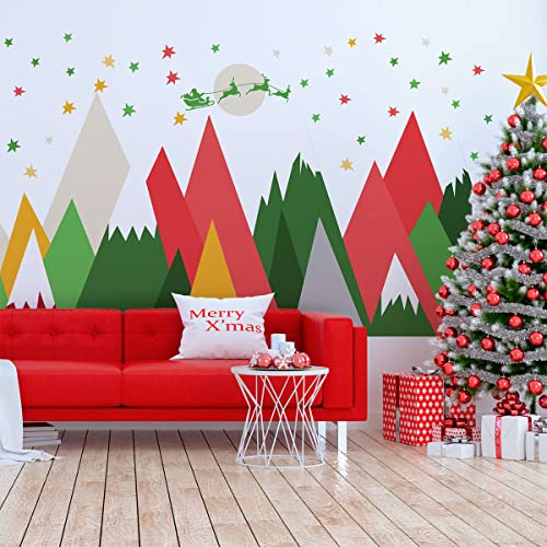 Ambiance Sticker Aufkleber Skandinavische Berge Weihnachten 100 x 150 cm von Ambiance Sticker