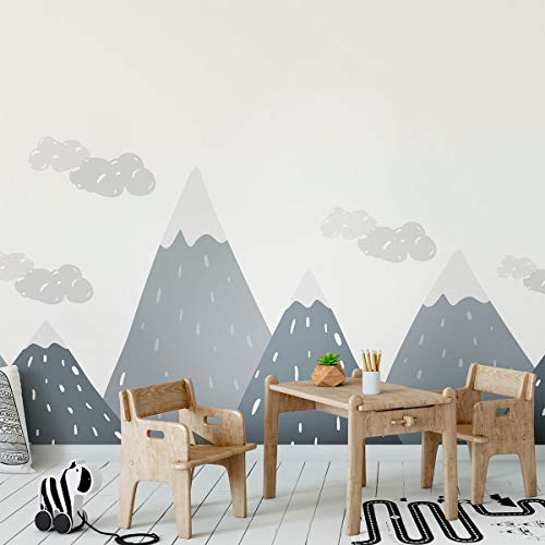 Ambiance Sticker Scandinavian Nordic Dinka Mountains Wandtattoos, DIY-Wohnkultur, abziehbare Aufkleber zum Abziehen und Aufkleben, wasserdichte und selbstklebende Wandkunst - 50 x 140 cm von Ambiance Sticker