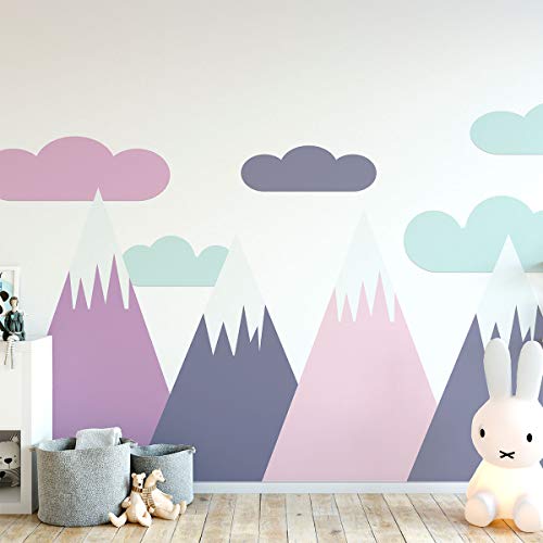 Ambiance Sticker Scandinavian Nordic Simka Mountains Wandtattoos, DIY-Wohnkultur, abziehbare Aufkleber zum Abziehen und Aufkleben, wasserdichte und selbstklebende Wandkunst - 50 x 105 cm von Ambiance Sticker