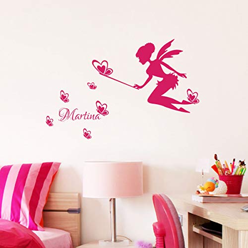 Personalisierter Vornamens-Sticker, selbstklebend, personalisierbar, für Kinderzimmer, 2 Bögen mit 30 x 40 cm und 40 x 30 cm, Fuchsia von Ambiance Sticker