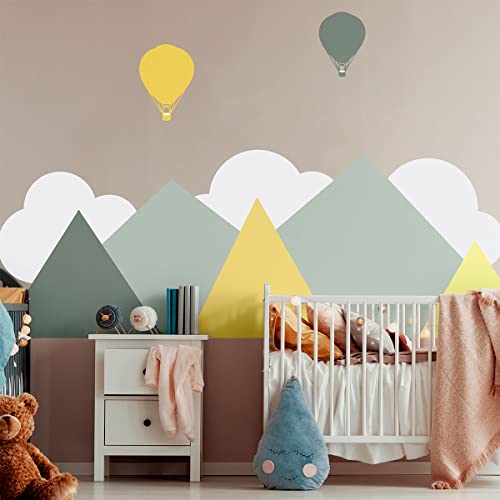 Wandsticker Kinder - Deko Babyzimmer - Wandsticker Kinder - Wandsticker skandinavisch - Riesenwandaufkleber - Skandinavische Berge Nuuk - H120 x L160 cm von Ambiance Sticker