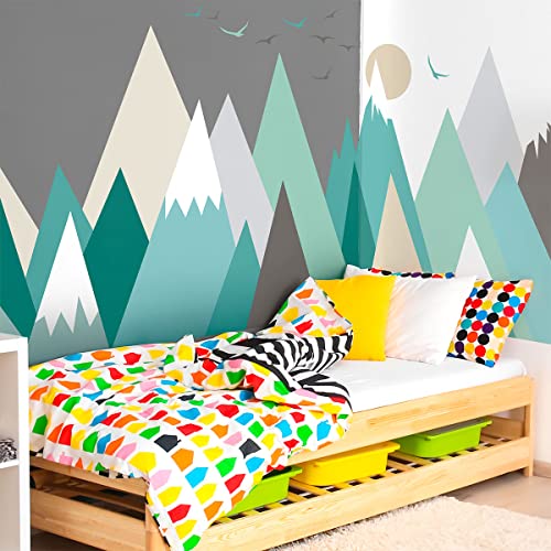 Wandsticker Kinder Dekoration Babyzimmer Wandtattoo Kinderzimmer Wandaufkleber Skandinavische Wandaufkleber Riesen Berge Skandinavien Weska Wandsticker H60 x 100 cm von Ambiance Sticker