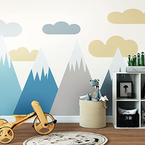 Wandsticker für Kinder, Dekoration, Babyzimmer, selbstklebend, riesig, für Kinder, skandinavische Berge, 70 x 105 cm von Ambiance Sticker