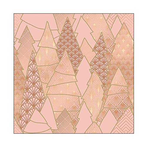 20 Papierservietten, Motiv: SAPIN ART DECO, 33 cm, Rosa von Ambiente