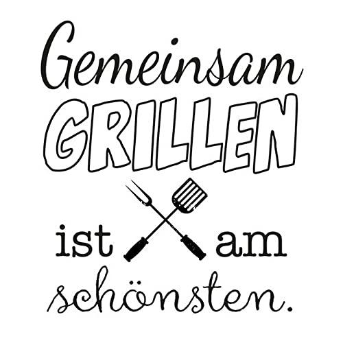 20 Servietten Gemeinsam Grillen ist am Sch?nsten | Spruch | Text | schwarz-weiß | Barbecue | BBQ | Sommer | Spr?che | G?ste | Tischdeko | Fest | Feier | basteln | Decoupage | Serviettentechnik 33x33cm von Ambiente