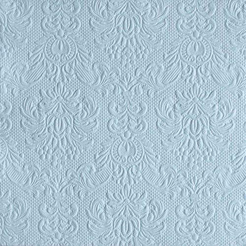 Ambiente 15 Servietten Elegance geprägt 33x33cm hochwertig Blüte Ornament edel elegant, Farbe:Pale Blue von Ambiente