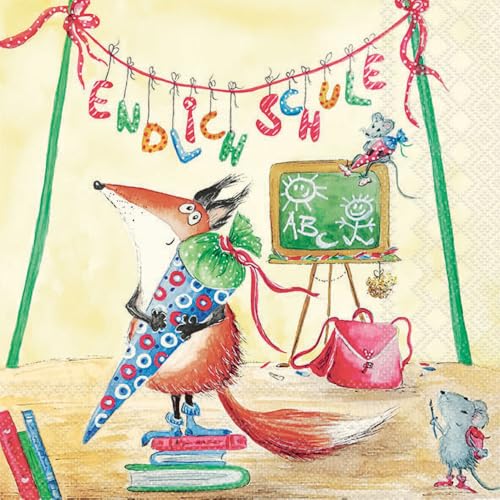 Ambiente Serviette Endlich Schule, 33x33 cm, 3-lagig, 20 Stück, Schulanfang, Tischdeko, Einschulung Ambiente Serviette Endlich Schule, 33x33 cm, 3-lagig, 20 Stück, Schulanfang, Tischdeko, Einschulung von Ambiente