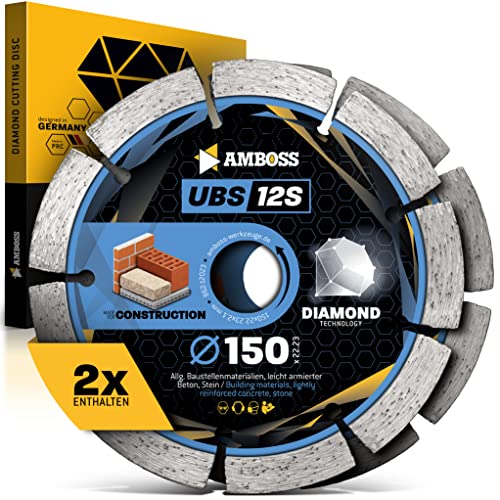 Amboss Diamant Trennscheibe UBS 12S Ø 150 mm x 22.23 UBS 12S - Trennen von leicht armiertem Beton/Stein/Baumaterialien - Diamantscheibe/Diamanttrennscheibe für Winkelschleifer Amboss Diamant Trennscheibe UBS 12S Ø 150 mm x 22.23 UBS 12S - Trennen von leicht armiertem Beton/Stein/Baumaterialien - Diamantscheibe/Diamanttrennscheibe für Winkelschleifer von Amboss Werkzeuge