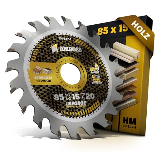 HM Kreissägeblatt 85x15 Z20 Wechselzahn für Akku Holz - Feinschnitt. AMBOSS WERKZEUGE® Sägeblatt 85mm komp. zu Bosch GKS 12V-26. Bosch GKS 10.8. Makita HS 300 301. Worx Versacut 420. WESCO uvm. von Amboss Werkzeuge