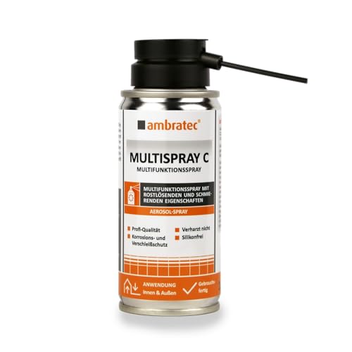 Ambratec Multispray C Wartungsspray mit hoher Kriechfähigkeit - löst festsitzende Teile, Schrauben und Bolzen, verdrängt Feuchtigkeit, eignet sich sehr gut als Schmiermittel und Verschleißschutz von Ambratec