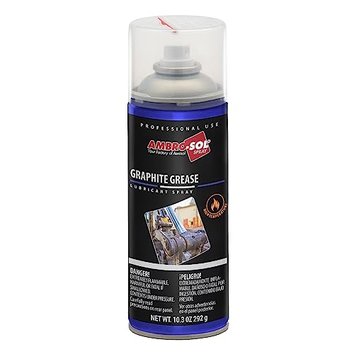 Ambro-Sol - Graphit Sprühfett Schwarz G019, Universal-Sprühfett Ideales Schmiermittel für Erdbewegungs und Baumaschinen, 400 ml Multifunktionell Sprühfett, 100% Recyclebare Weißblech-Spraydose von Ambro-Sol