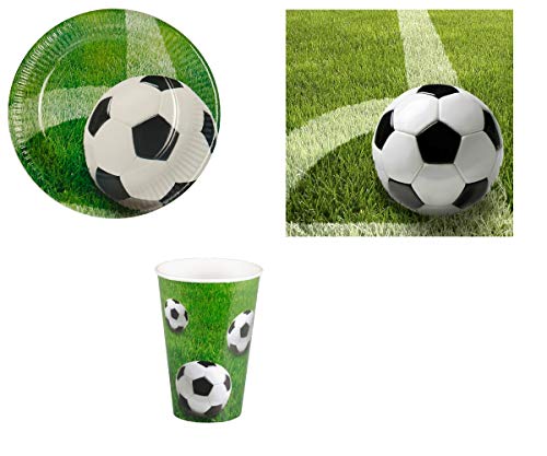 Ameisenkeks ® Partyset Fußball 60-teilig, 20 Teller, 20 Servietten, 20 Becher von Ameisenkeks