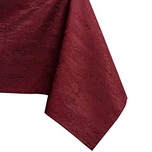 AmeliaHome 80x80 cm Tischdecke Tischtuch Tafeldecke Fleckschutz Lotuseffekt Abwaschbar Wasserabweisend Ornament Bordeaux Vesta von AmeliaHome