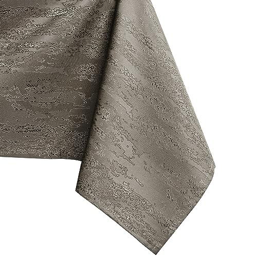 AmeliaHome 80x80 cm Tischdecke Tischtuch Tafeldecke Fleckschutz Lotuseffekt Abwaschbar Wasserabweisend Ornament Cappuccino Vesta von AmeliaHome