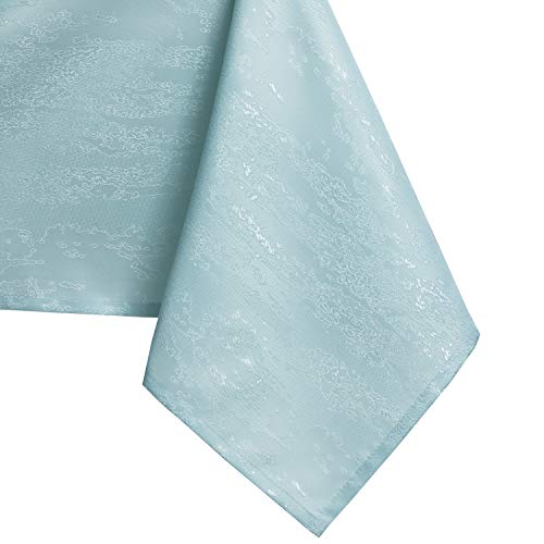 AmeliaHome 80x80 cm Tischdecke Tischtuch Tafeldecke Fleckschutz Lotuseffekt Abwaschbar Wasserabweisend Ornament Hellblau Vesta von AmeliaHome