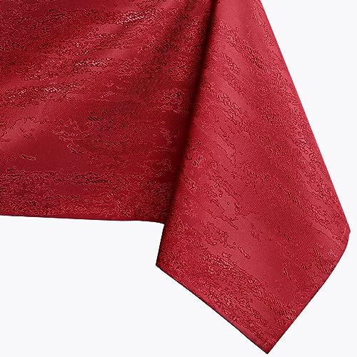 AmeliaHome Tischdecke oval 140x200 cm Tischtuch Tafeldecke Fleckschutz Lotuseffekt Abwaschbar Wasserabweisend Ornament Vesta Bordeaux von AmeliaHome