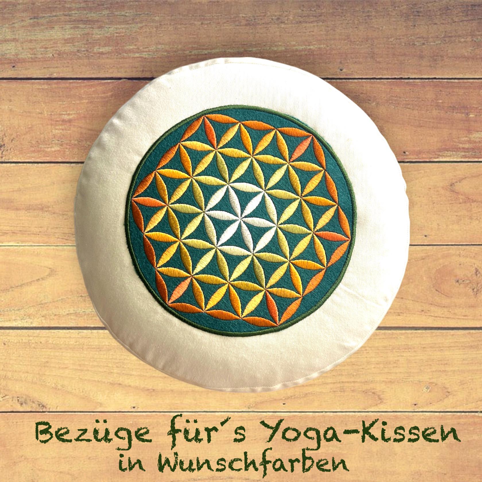 Yoga-Kissenbezug "Blume Des Lebens" in Wunschfarben, Nur Bezug von AmeliesIdeen