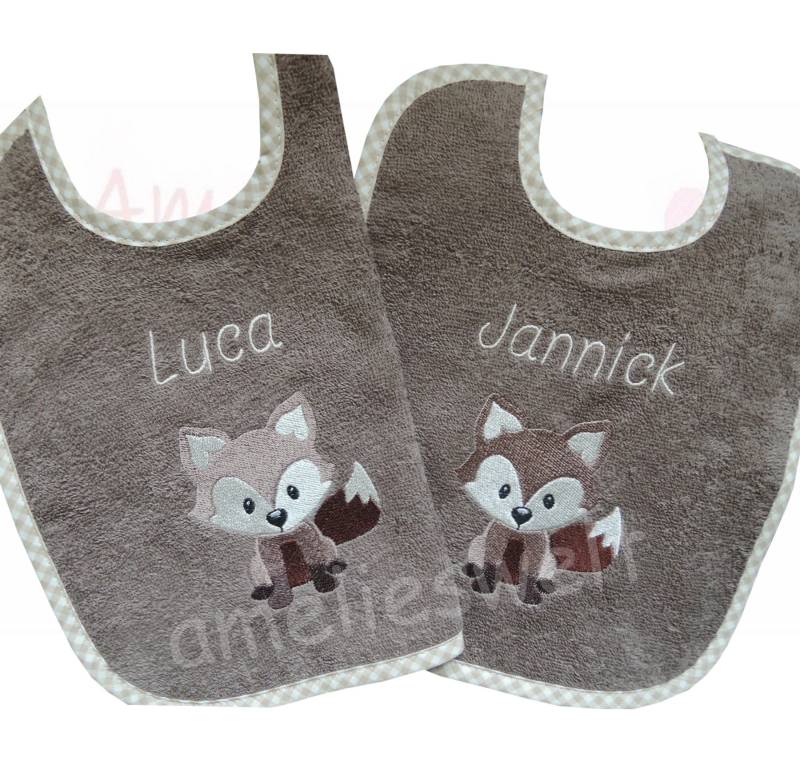 Lätzchen, Mit Name, Fuchs, Braun, Personalisiert, Geschenk, Geburtsgeschenk, Babygeschenk, Taufgeschenk von AmeliesweltGeschenke