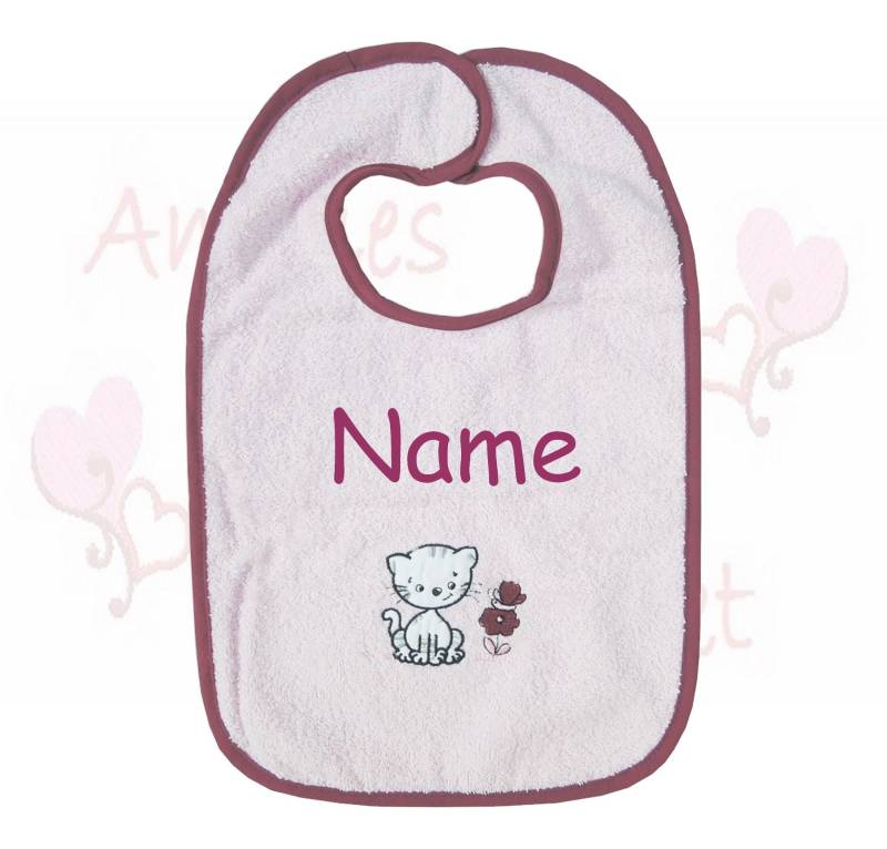 Lätzchen Mit Name Rosa Personalisiert Babylätzchen Latz Geschenke Geschenk Geburt Taufe Katze von AmeliesweltGeschenke