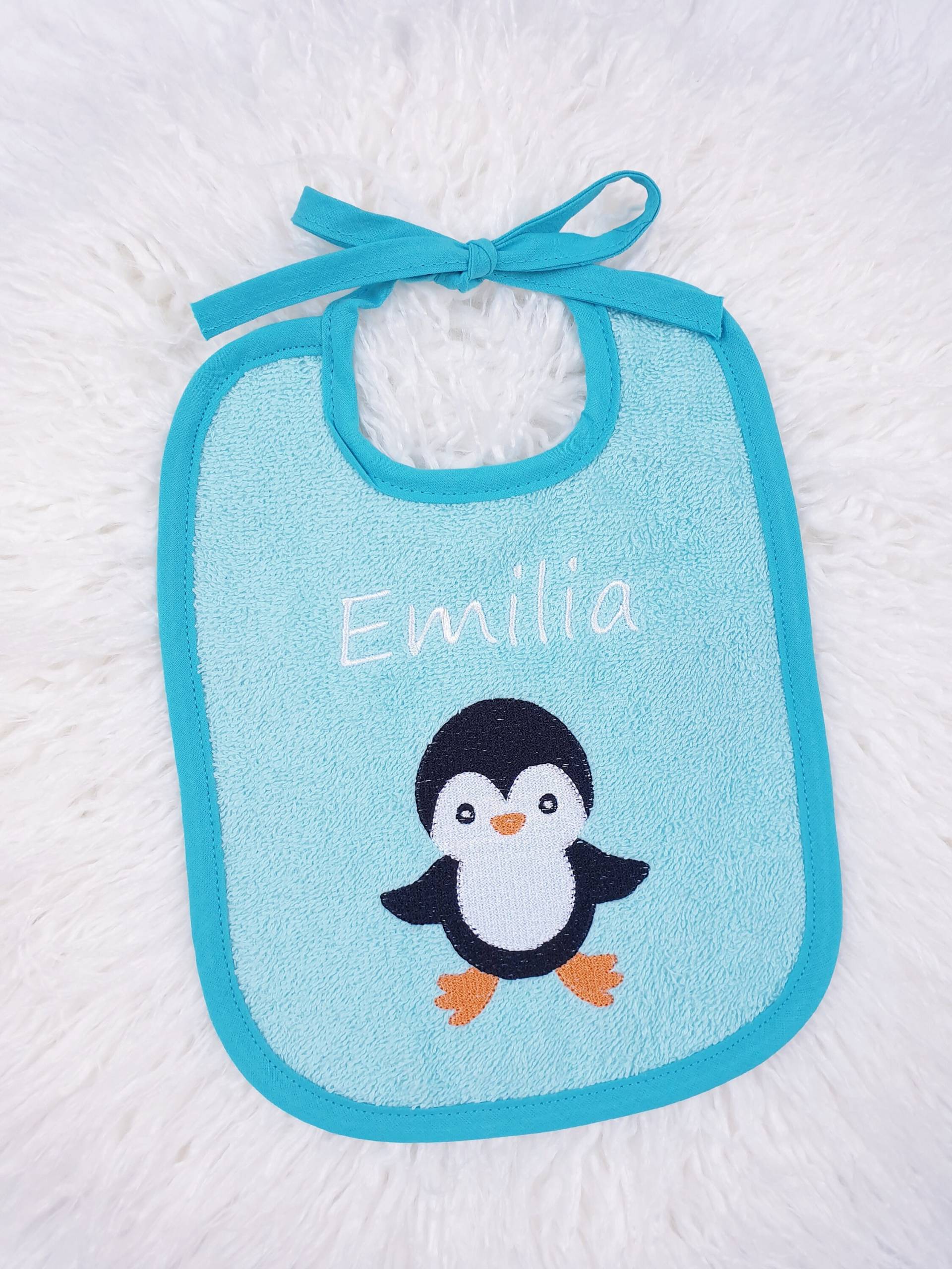 Lätzchen - Mit Namen Kleiner Pinguin Personalisiert Babylätzchen Latz Babygeschenk Taufgeschenk von AmeliesweltGeschenke