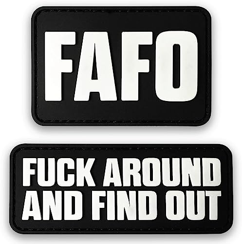 FAFO Stickerei Patches 2 Pack F**k Around and Find Out, Lustige Taktische Patches, Molle Zubehör | Militär Moral Patches für Kleidung, Rucksack, Hundegeschirr | Haken von America's Test Kitchen